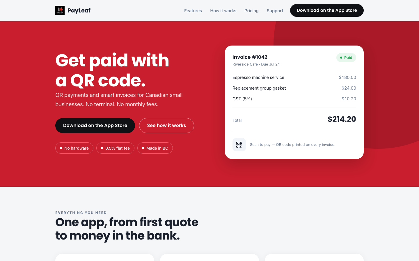 PayLeaf QR payment platform.